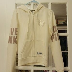 Pink Victoria's Secret zip front hoodie